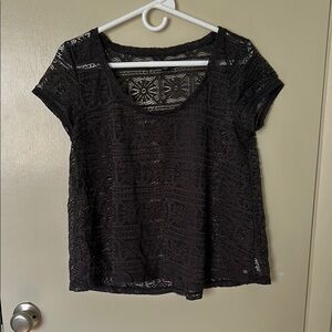 Gray  Lace Women's Top
